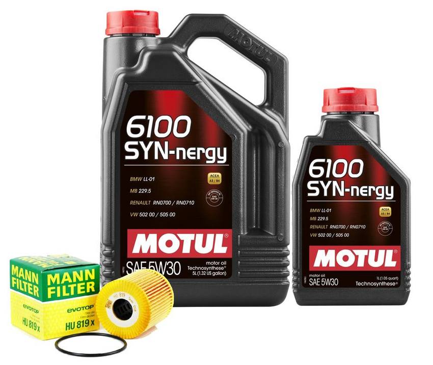 Volvo Engine Oil Change Kit - Motul 1275811 (5W-30) (SYN-NERGY 6100)